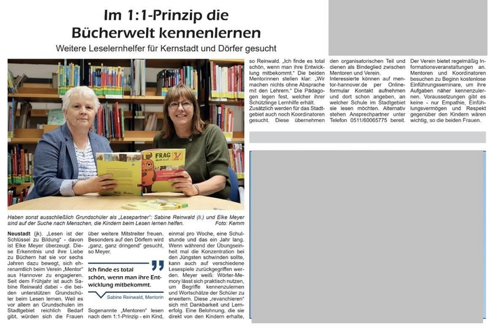 Auch die Neustädter Zeitung berichtete über MENTOR image-1911